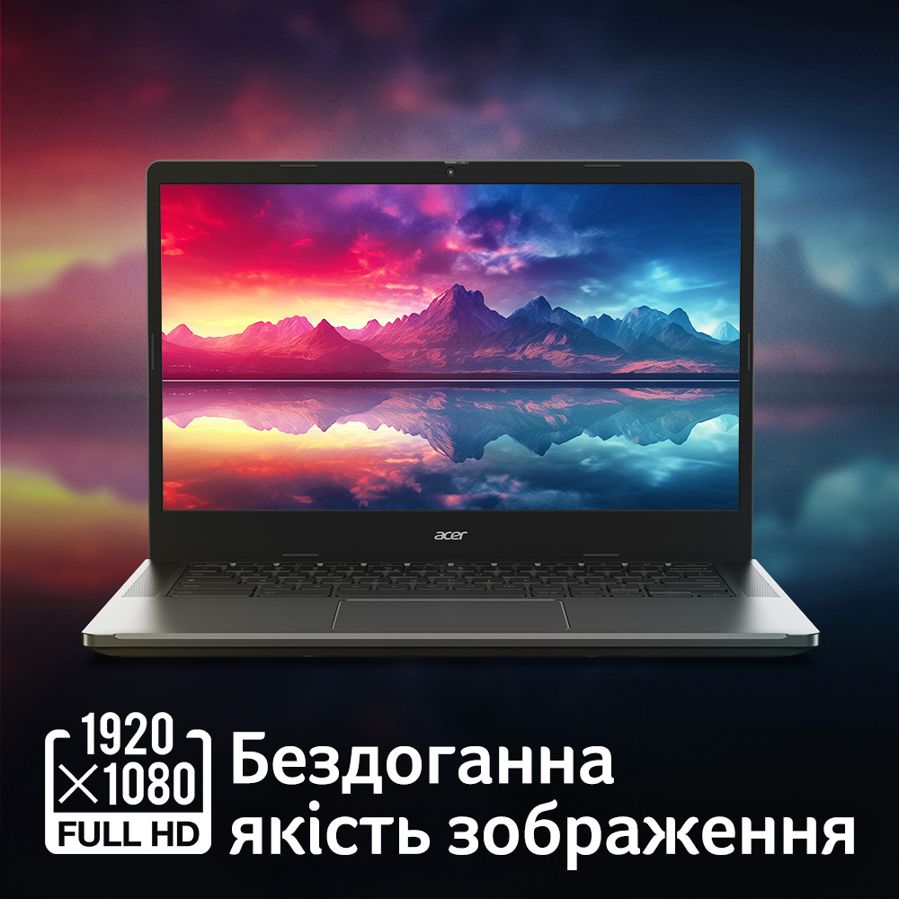 Ноутбук ACER Chromebook Plus з Google AI CB514-4H Steel Gray (NX.KUZEU.001) Тип матриці IPS