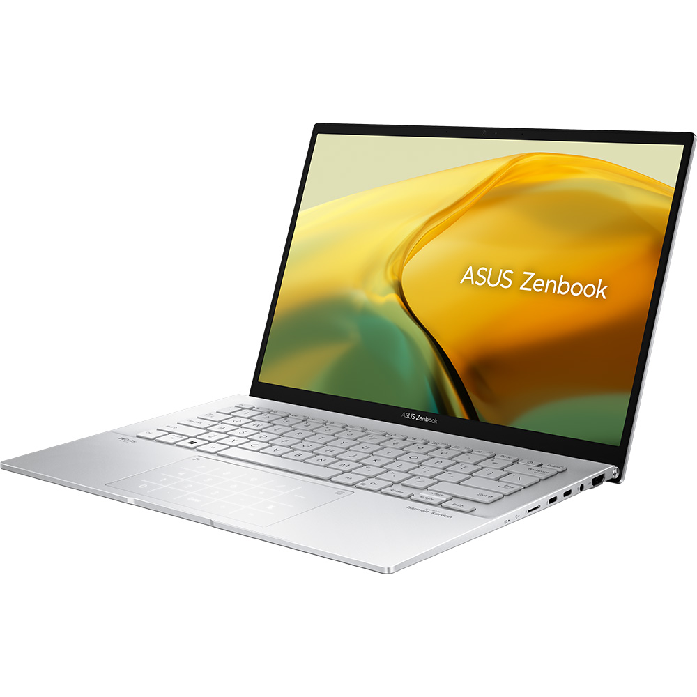 Зовнішній вигляд Ноутбук ASUS Zenbook 14 UX3402VA-KP697 Foggy Silver (90NB10G6-M012L0)