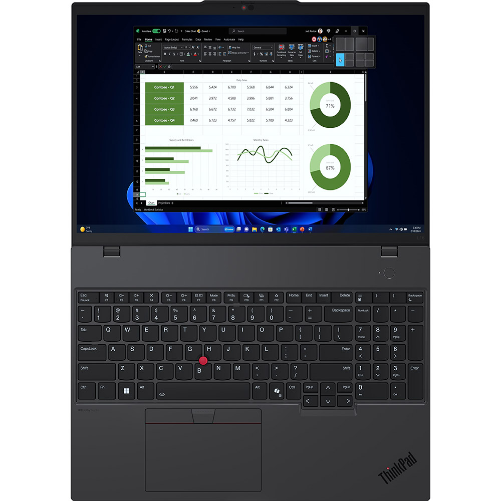 Ноутбук ThinkPad L16 Gen 1 Black (21L3002XRA) Тип матриці IPS