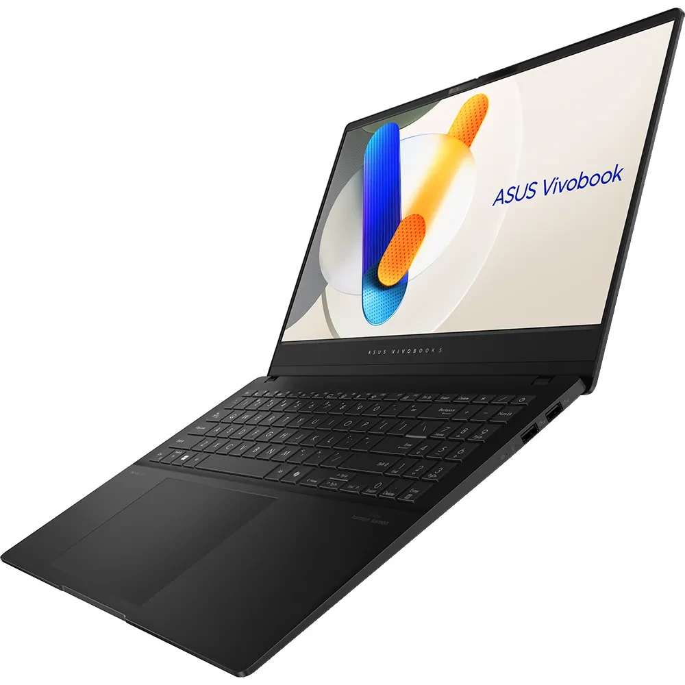 Зовнішній вигляд Ноутбук ASUS Vivobook S 15 OLED M5506UA-MA029 Neutral Black (90NB1472-M00180)