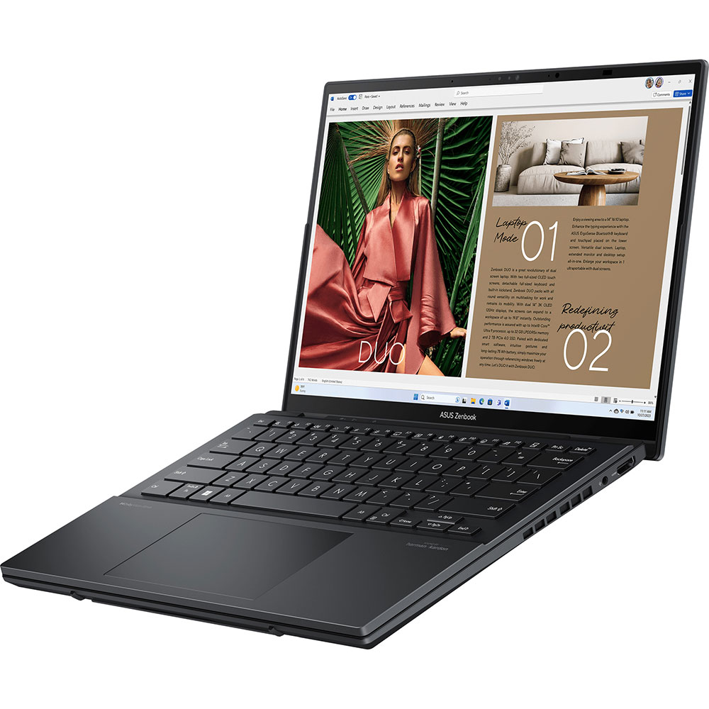 Внешний вид Ноутбук ASUS Zenbook Duo OLED UX8406MA-QL405W Inkwell Gray (90NB12U1-M00NB0)