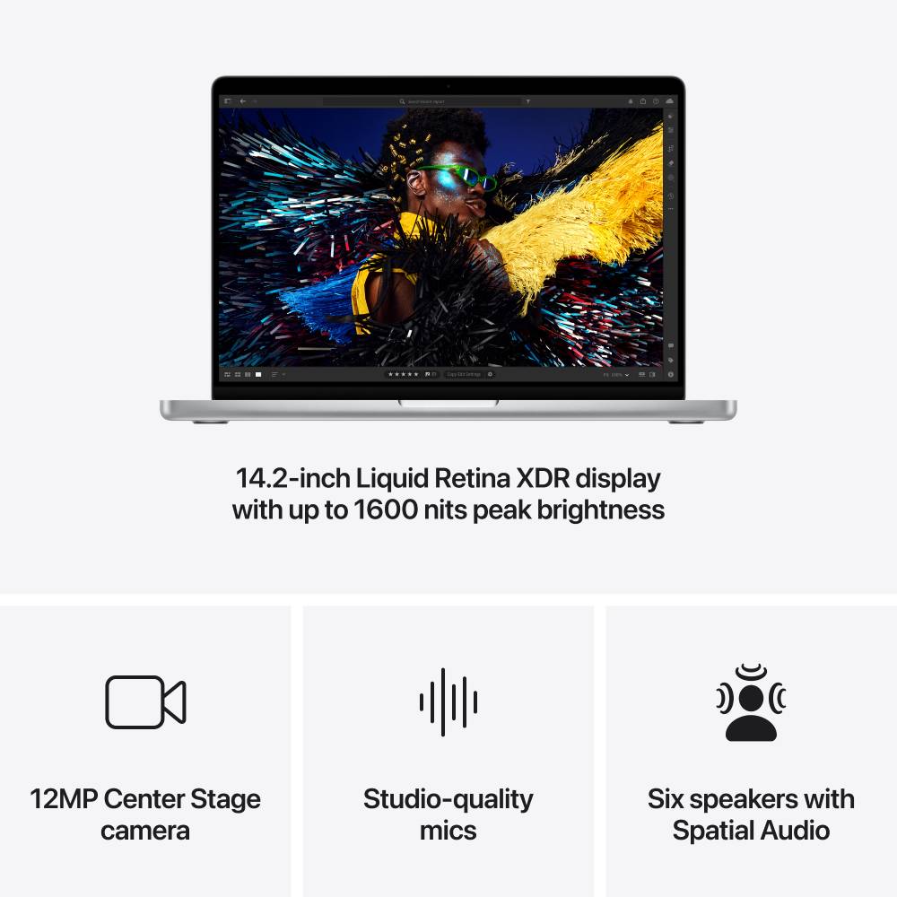 Зовнішній вигляд Ноутбук APPLE MacBook Pro 14' M4 Pro 24/512GB Silver (MX2E3UA/A)