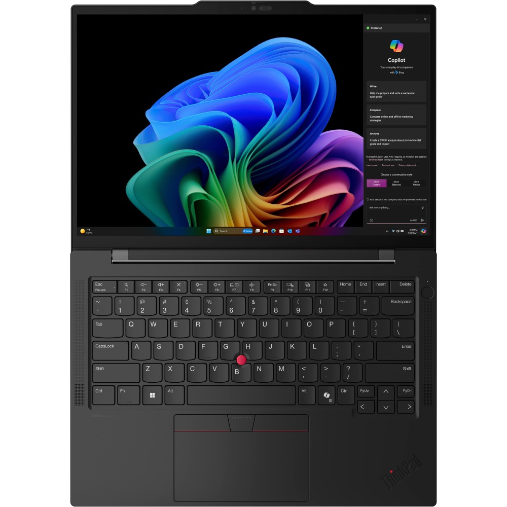 Зовнішній вигляд Ноутбук LENOVO ThinkPad T14 G6 Snapdragon Black (21N10009RA)