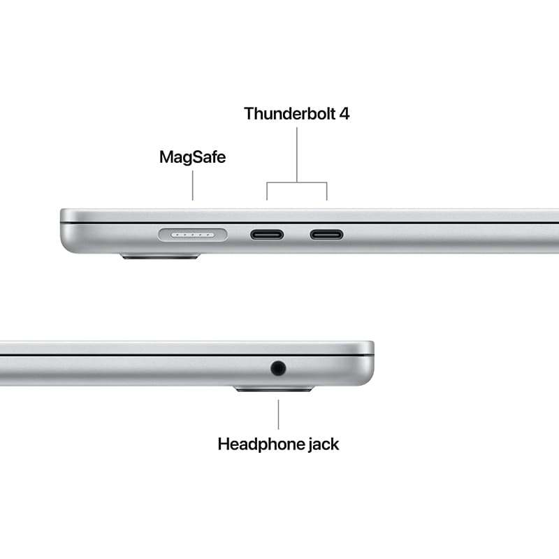 Зовнішній вигляд Ноутбук APPLE MacBook Air 15' M4 16/512GB Silver (MW1H3UA/A)