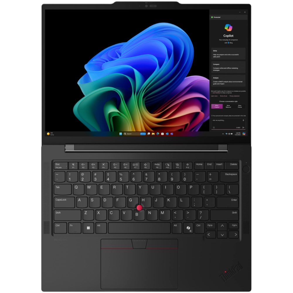 Зовнішній вигляд Ноутбук Lenovo ThinkPad T14s Gen 6 Thunder Black (21M10001RA)