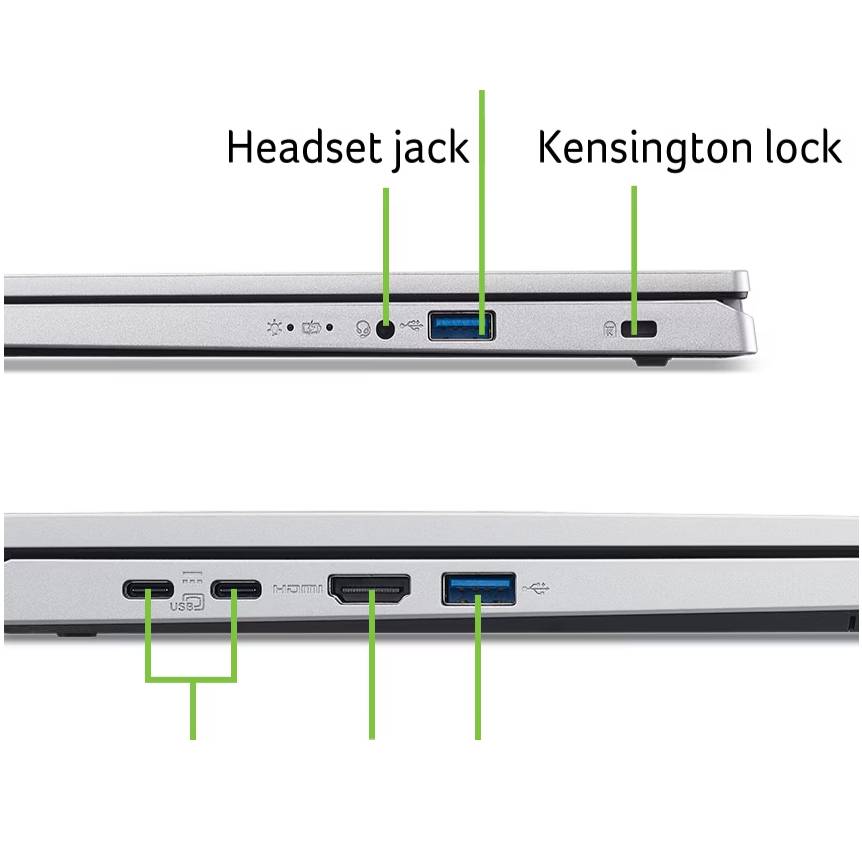 Внешний вид Ноутбук ACER Aspire Go Intel AG15-71P Pure Silver (NX.JDCEU.005)