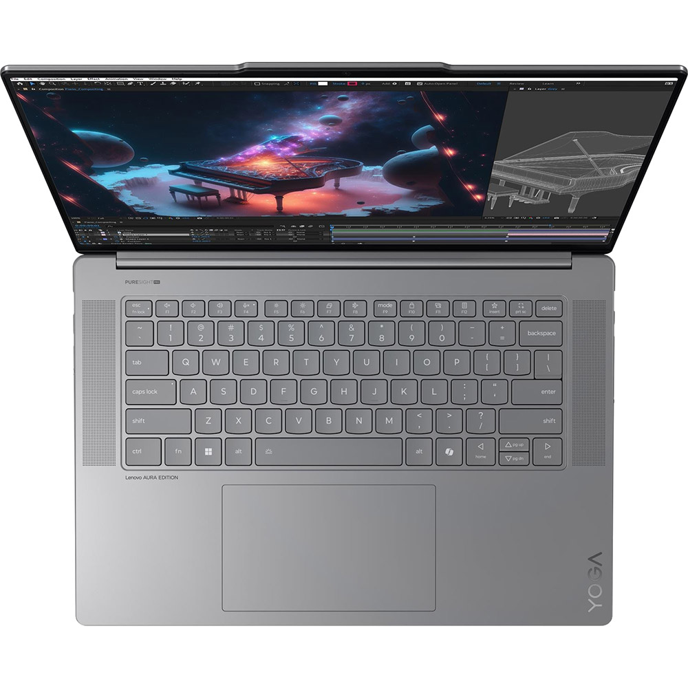 Зовнішній вигляд Ноутбук LENOVO Yoga Slim 7 15ILL9 Luna Grey (83HM005HRA)