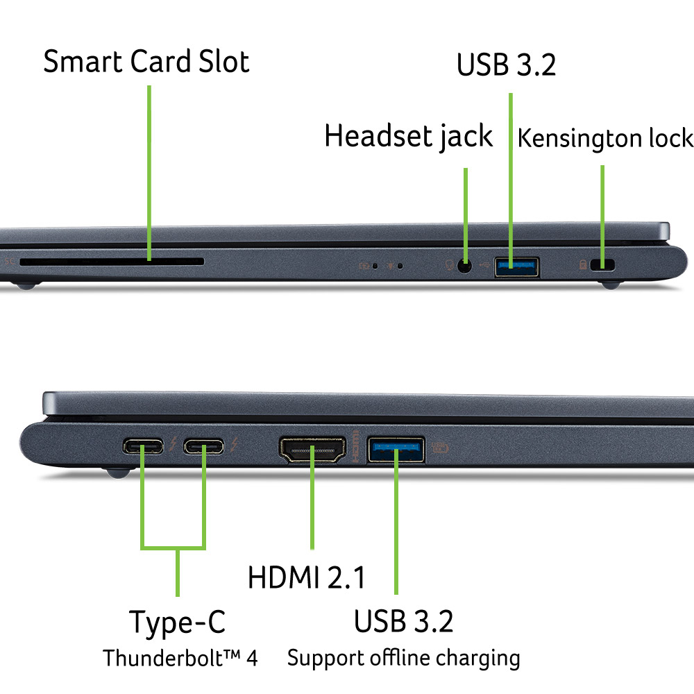 Внешний вид Ноутбук ACER TravelMate P4 13 TMP413-51-TCO-39XP Blue (NX.B55EU.004)