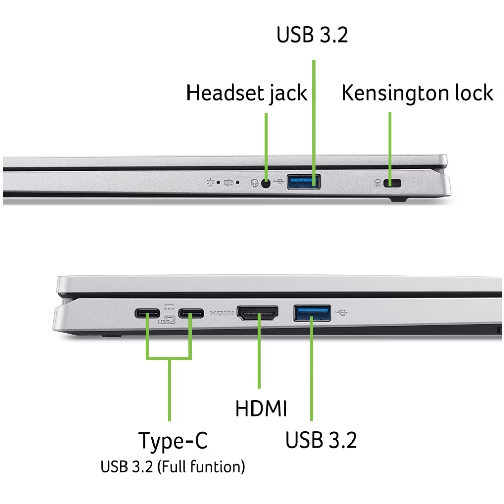 Зображення Ноутбук ACER Aspire Go 15 AG15-71P-59GX Pure Silver (NX.J6SEU.00C)