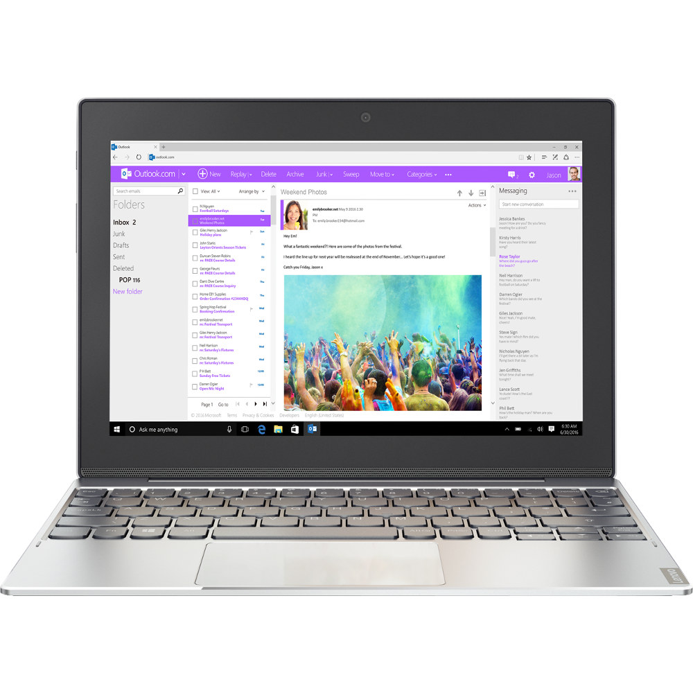 Ноутбук  LENOVO IdeaPad Miix 320 LTE (80XF0053RA) Silver Діагональ дисплея 10.1