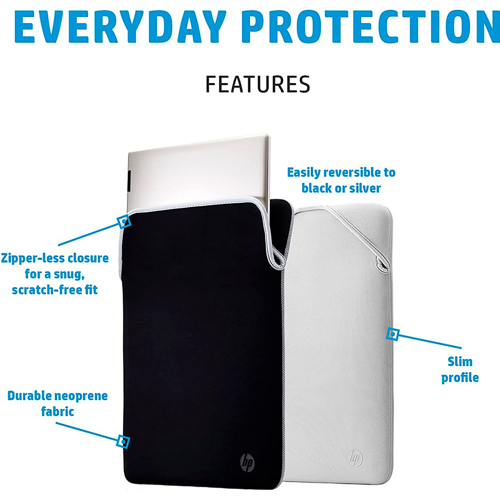 Внешний вид Чехол для ноутбука HP Reversible Protective Sleeve 15" Black/Silver (2F2K5AA)