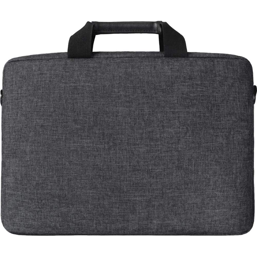 Сумка для ноутбука GRAND-X SB-138D Dark Grey Материал внешняя сторона материала по цвету и структуре напоминает денимовую ткань, а внутренняя - водоотталкивающая; ручки изготовлены из искусственной кожи