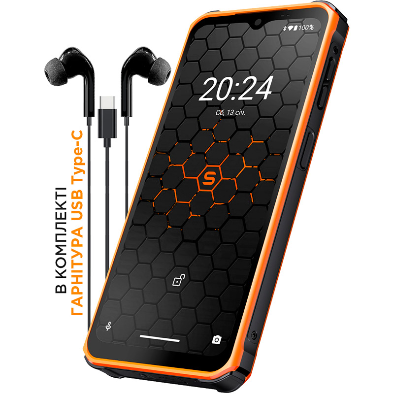 Смартфон SIGMA X-treme PQ56 6/128 Gb Dual Sim Black Orange (4827798338025) Вбудована пам’ять, Гб 128