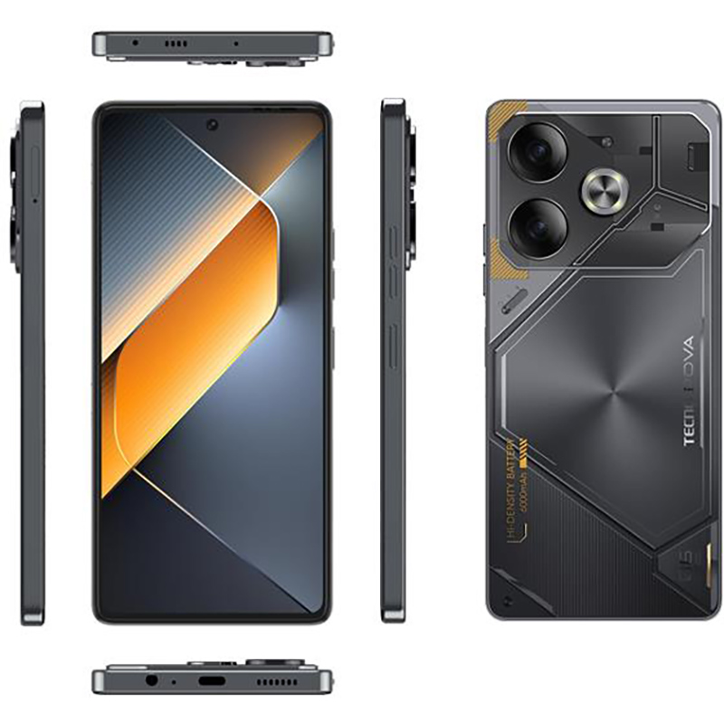 Зовнішній вигляд Смартфон TECNO Pova 6 (LI7) 12/256GB Dual Sim Meteorite Grey