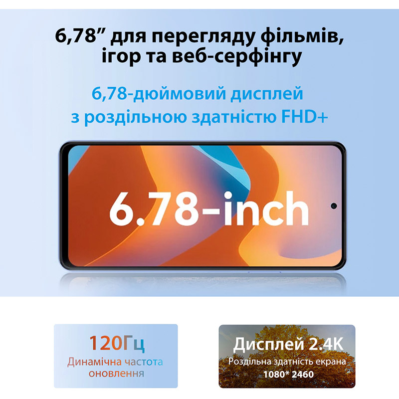 Зовнішній вигляд Смартфон OSCAL Tiger 12 12/256GB Dual Sim Cerulean Blue