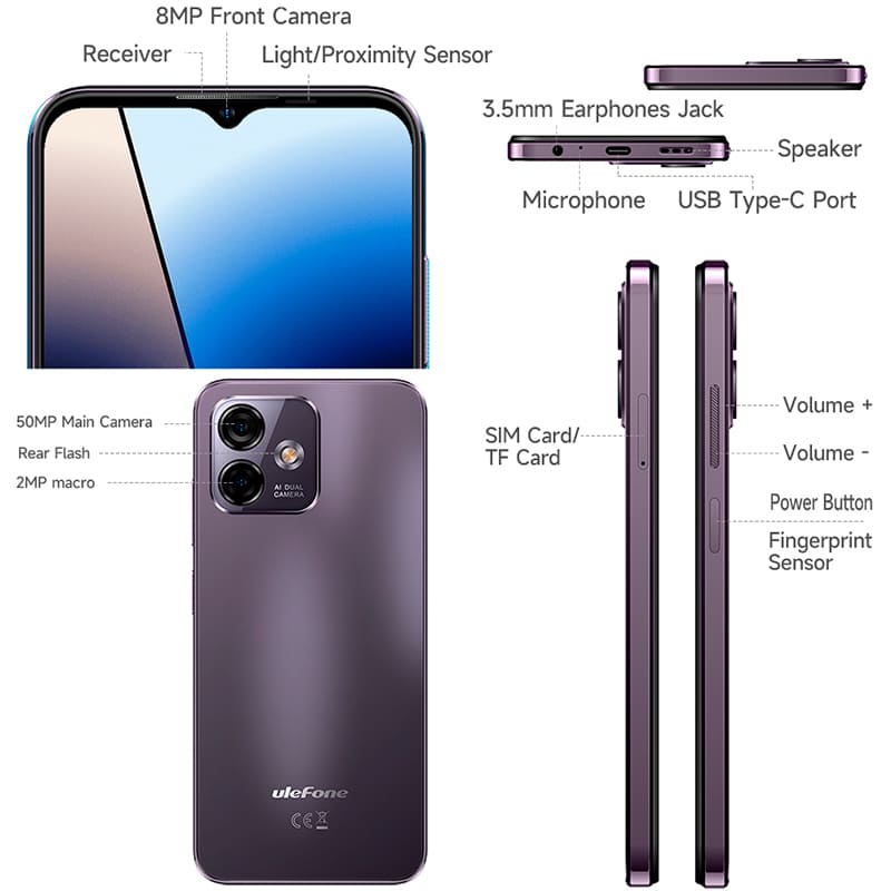 Покупка Смартфон ULEFONE Note 16 Pro 8/128GB Dual Sim Midnight Violet