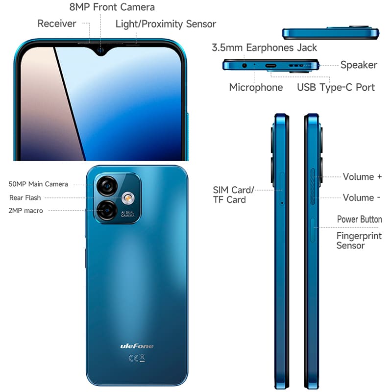 Фото 19 Смартфон ULEFONE Note 16 Pro 8/128GB Dual Sim Serenity Blue