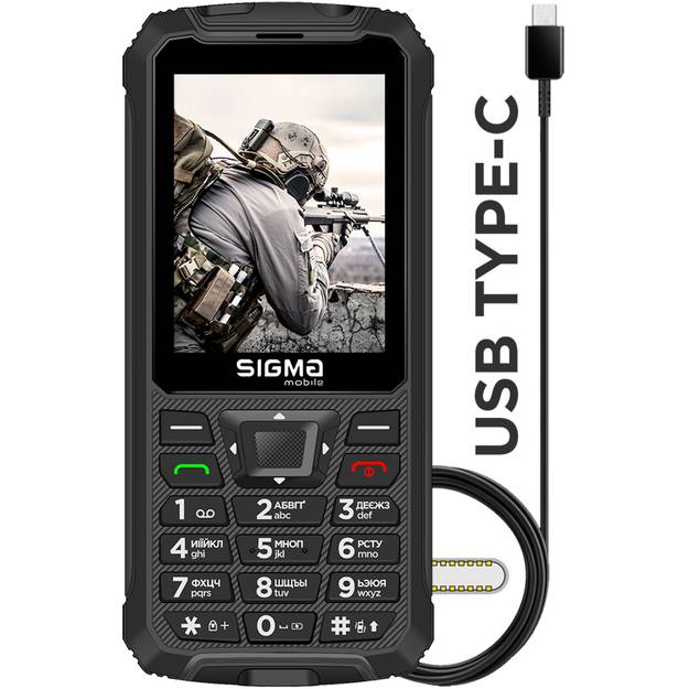 Мобильный телефон SIGMA X-treme PR68 Dual Sim Black (4827798122419) Диагональ дисплея 2.8