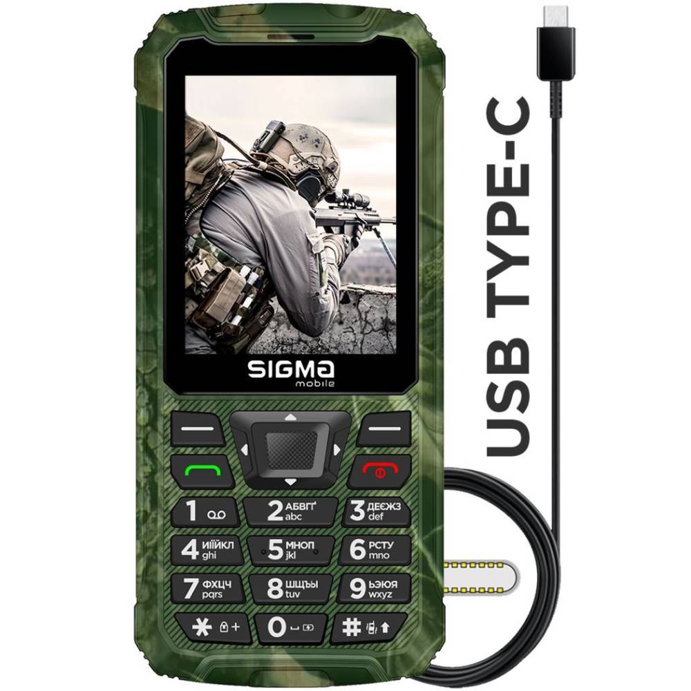 Мобільний телефон SIGMA X-treme PR68 Dual Sim Khaki (4827798122426) Діагональ дисплея 2.8