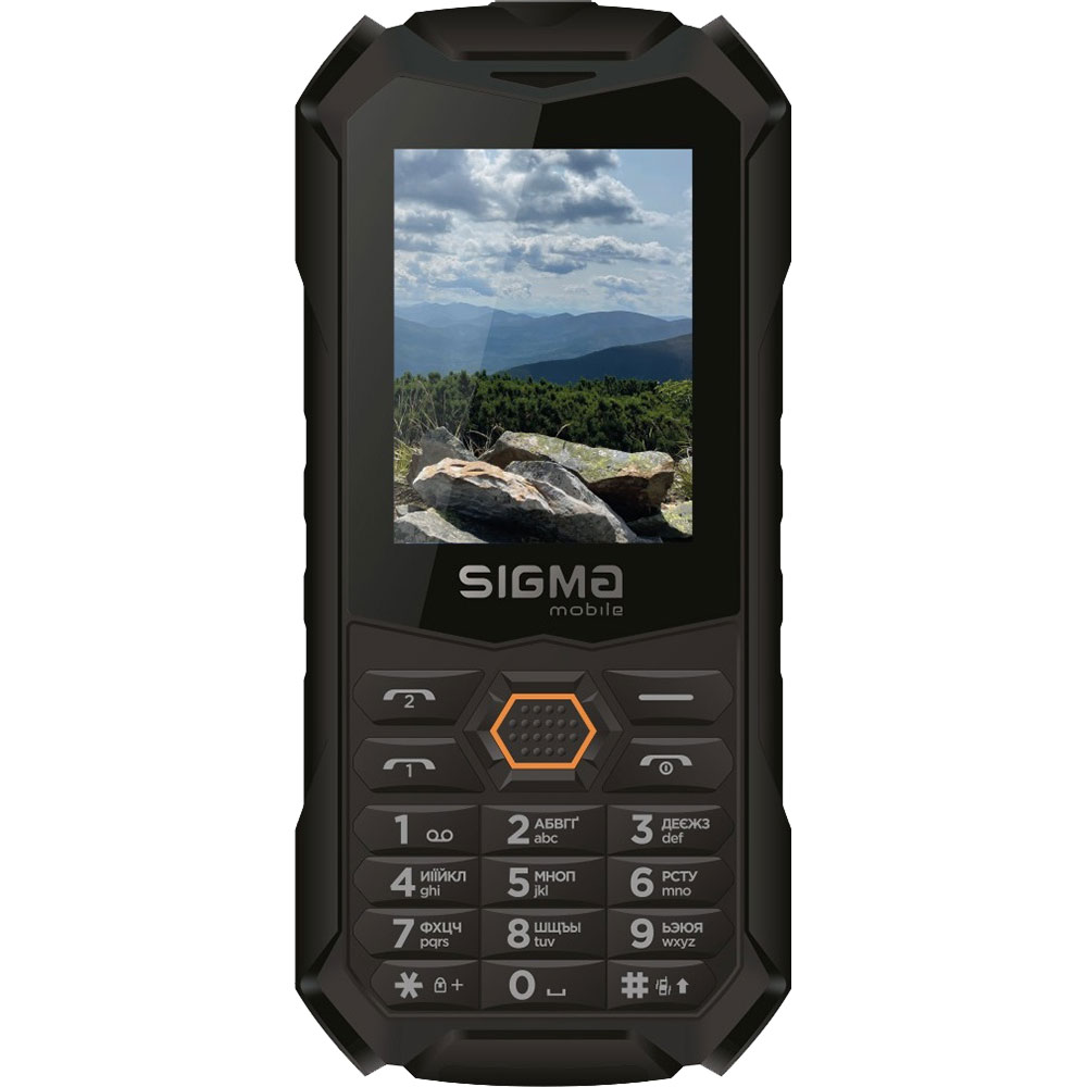Мобільний телефон SIGMA X-treme PV68 Dual Sim Black/Orange (4827798738221) Діагональ дисплея 2.4