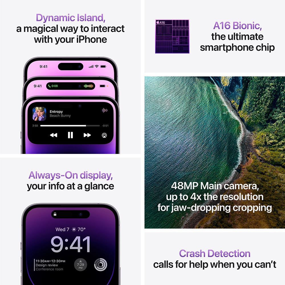 Фото Смартфон BREEZY Apple iPhone 14 Pro Max 256 GB Deep Purple REF A (2AMQ9X3)
