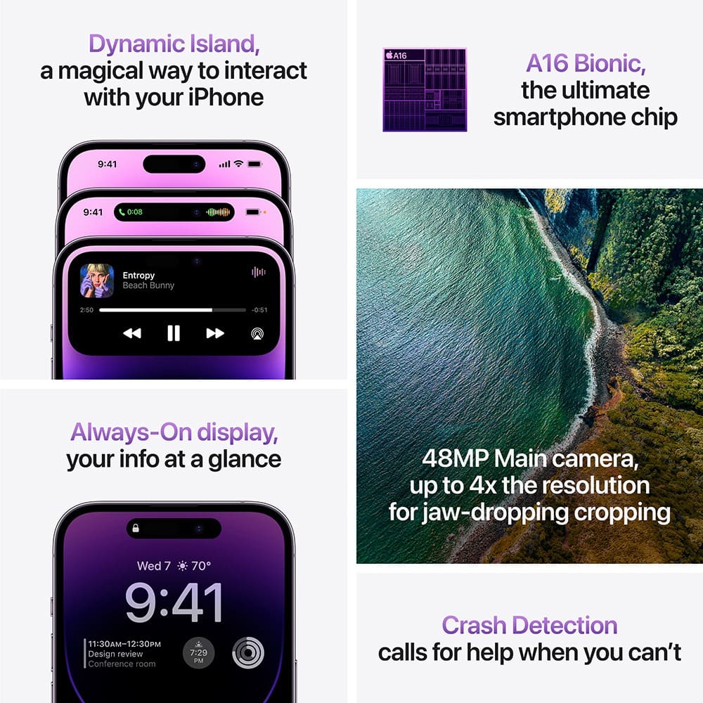 Фото Смартфон BREEZY Apple iPhone 14 Pro Max 256GB Deep Purple (Восстановленный, А+) (2QMQ9X3)