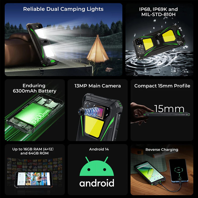 Внешний вид Смартфон OUKITEL G5 4/128GB Dual Sim Green