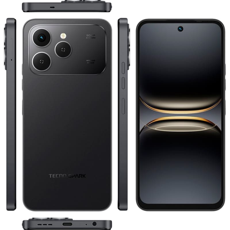 В интернет магазине Смартфон TECNO Spark 40 KM5n 8/256GB Dual Sim Ink Black (4894947091551)