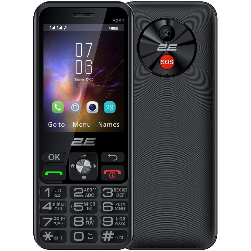 Мобільний телефон 2E E280 2025 Dual Sim Black (694743656220) Мобільний телефон 2E E280 2025 Dual Sim Black (694743656220)