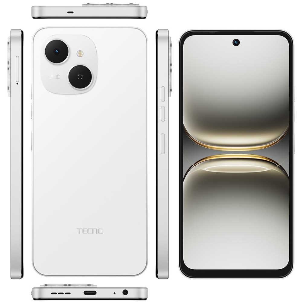 Зображення Смартфон TECNO Spark 40C (KM4k) 4/128GB Veil White (4894947093036)