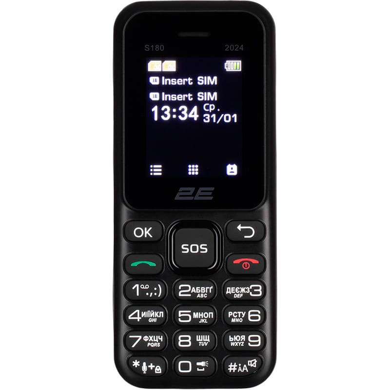 Мобільний телефон 2E S180 2024 DualSim Black (694743653885) Матриця TN