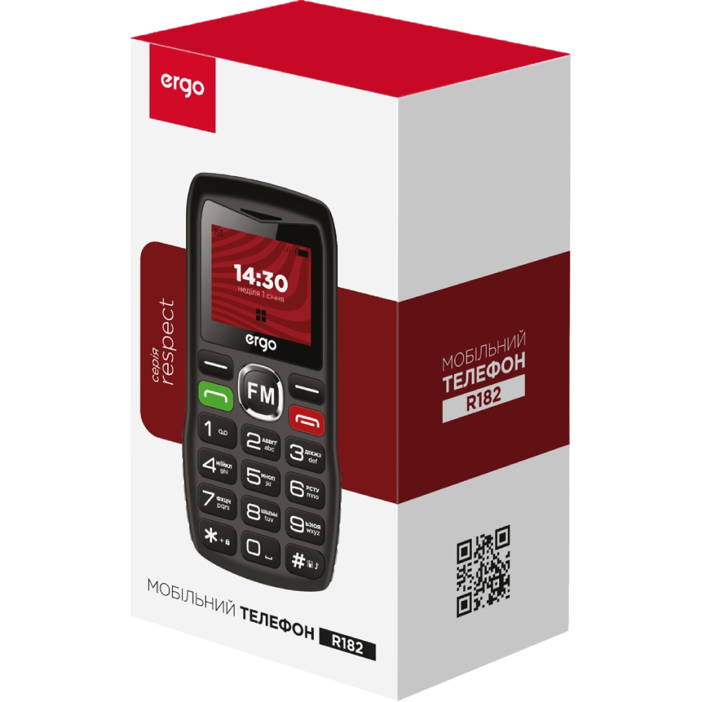 Фото Мобільний телефон ERGO R182 Dual Sim Black