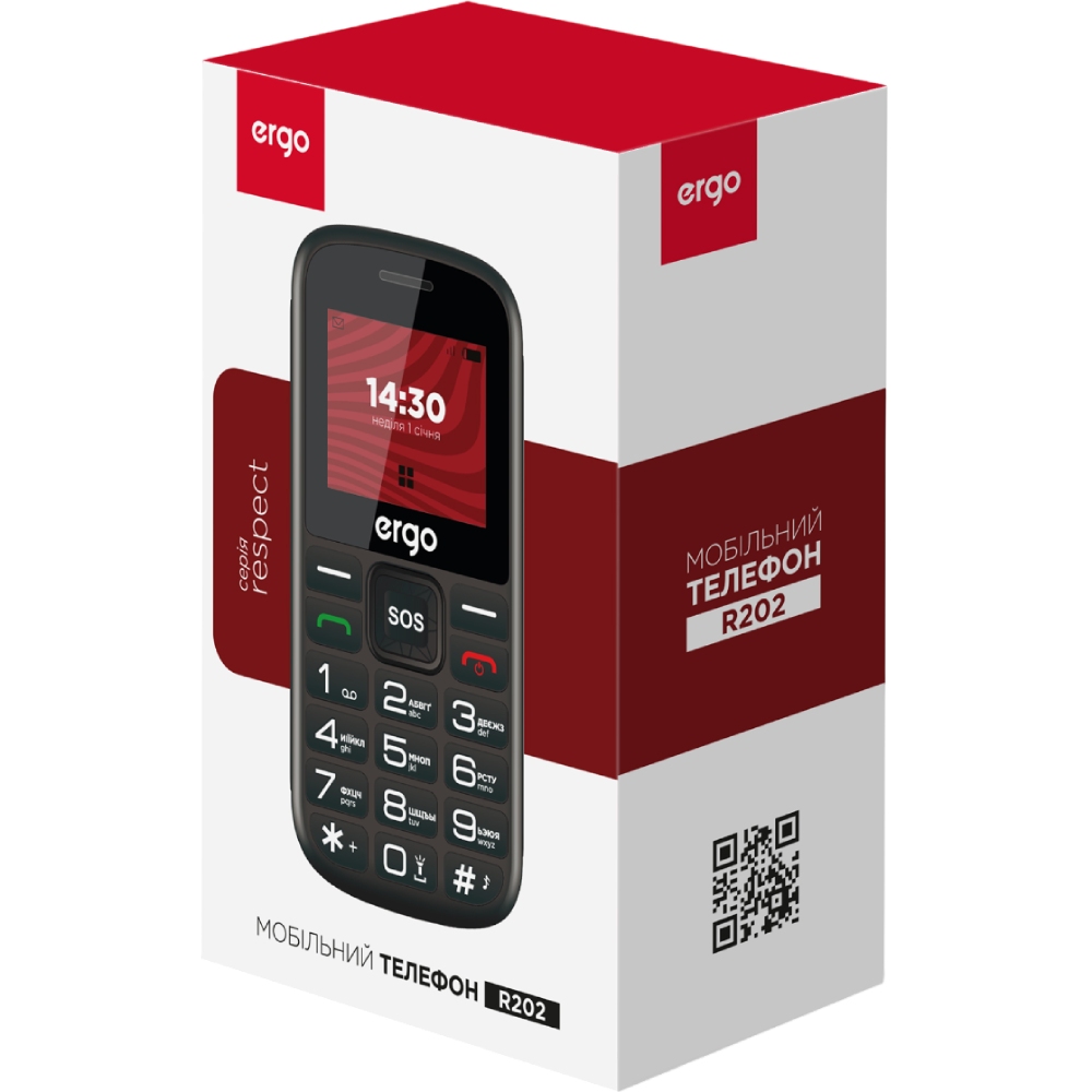 Фото Мобильный телефон ERGO R202 Dual Sim Black