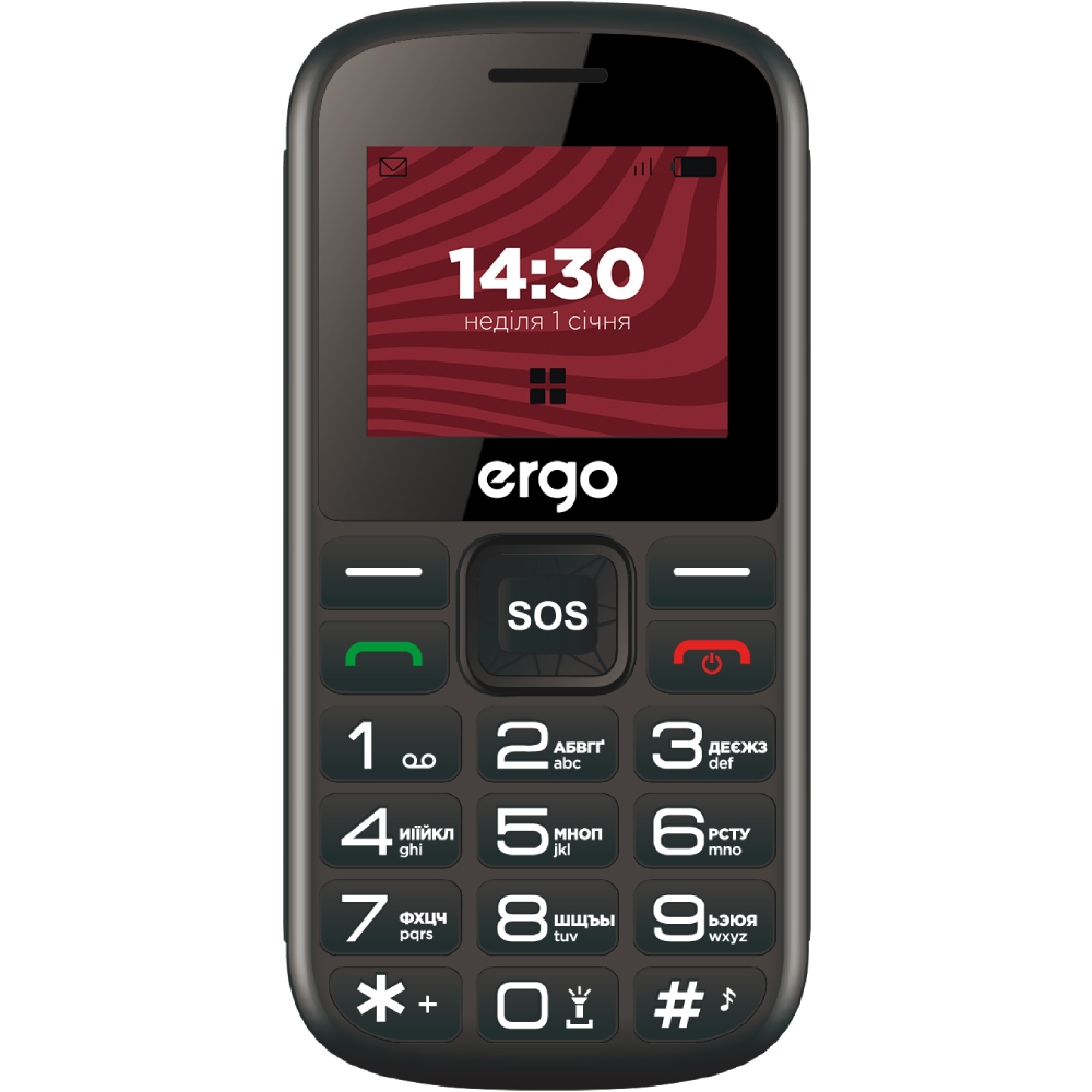Мобильный телефон ERGO R202 Dual Sim Black