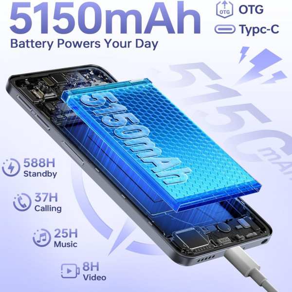 Смартфон OUKITEL C6 5G 12/512GB Green (C6_5G_12_512_GN) Діагональ дисплея 6