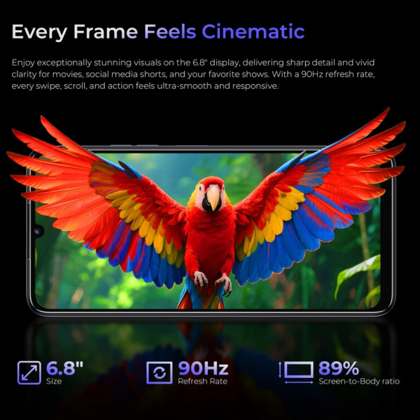 Смартфон OUKITEL C6 5G 12/512GB Purple (C6_5G_12_512_PL) Діагональ дисплея 6