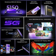 Смартфон OUKITEL C6 5G 12/512GB Purple (C6_5G_12_512_PL)