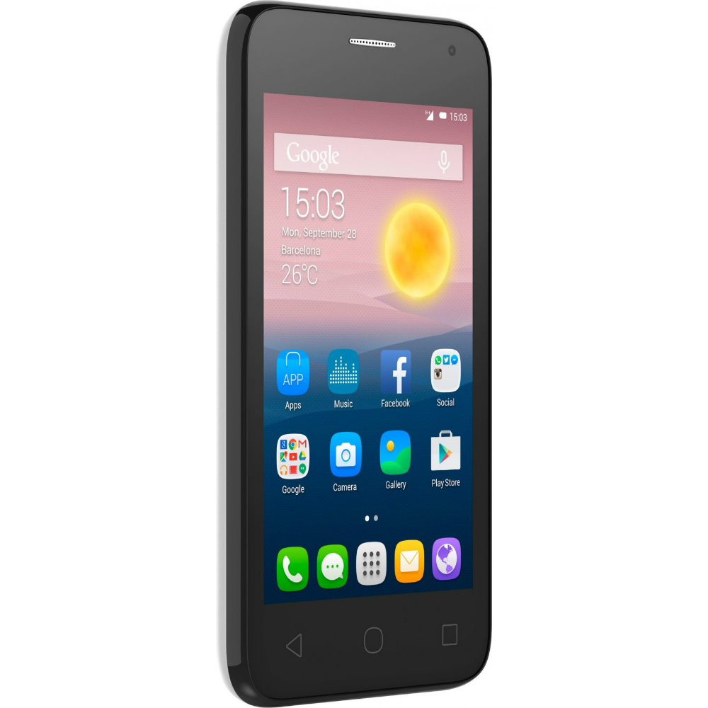 Смартфон ALCATEL ONETOUCH 4024D Metalic Silver Діагональ дисплея 4