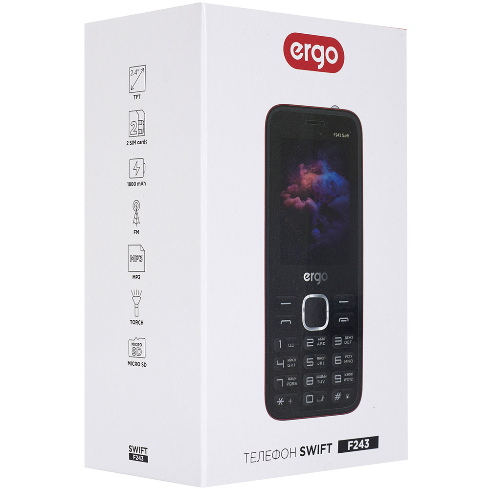 Фото Мобильный телефон ERGO F243 Swift Dual Sim Black