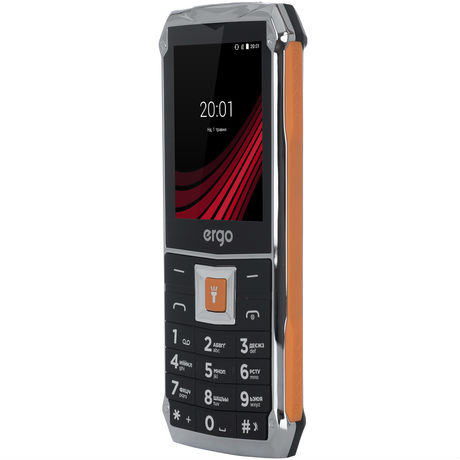 Мобільний телефон ERGO F246 Shield Dual Sim Black/Orange Матриця TFT