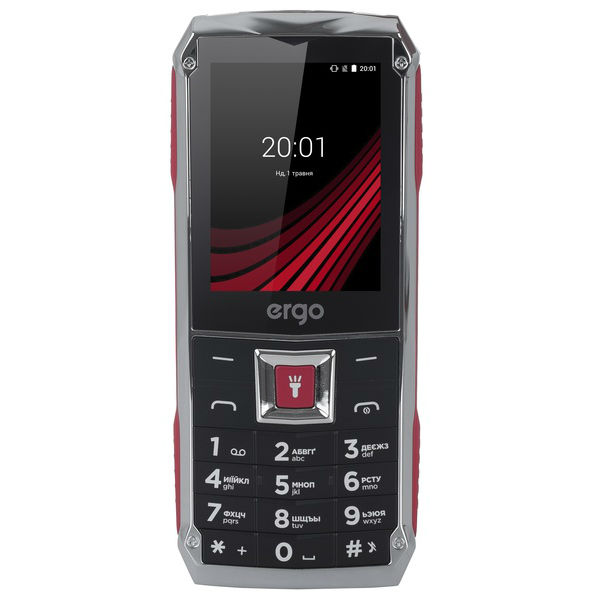 Мобільний телефон ERGO F246 Shield Dual Sim Black/Red