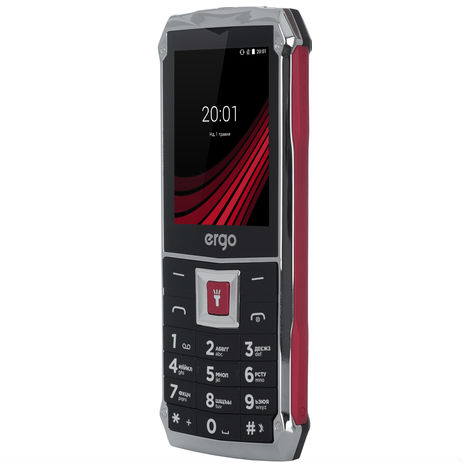 Мобільний телефон ERGO F246 Shield Dual Sim Black/Red Діагональ дисплея 2.4