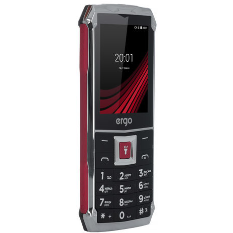 Мобільний телефон ERGO F246 Shield Dual Sim Black/Red Матриця TFT