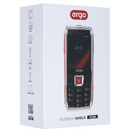 Замовити Мобільний телефон ERGO F246 Shield Dual Sim Black/Red