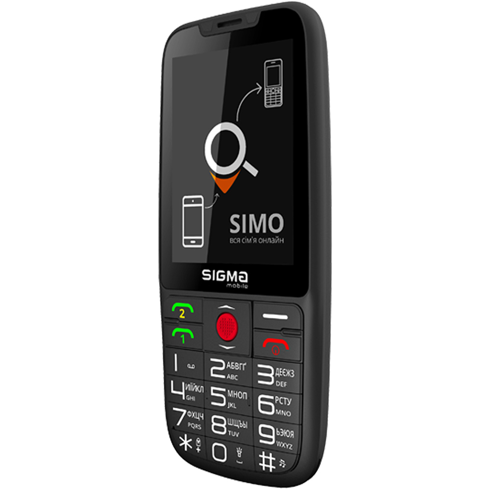 Мобильный телефон SIGMA Comfort 50 Elegance 3 SIMO ASSISTANT Black Диагональ дисплея 2.8