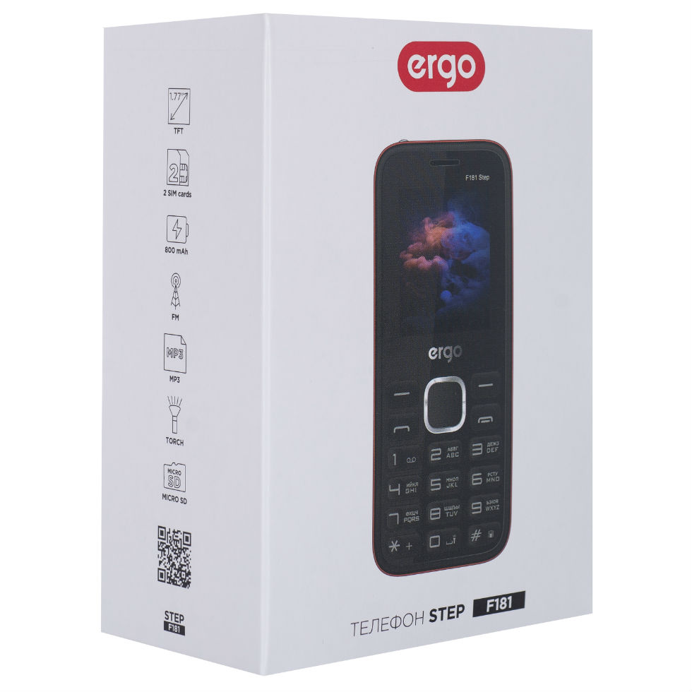 Мобільний телефон ERGO F181 Step Dual Sim Blue Діагональ дисплея 1.77