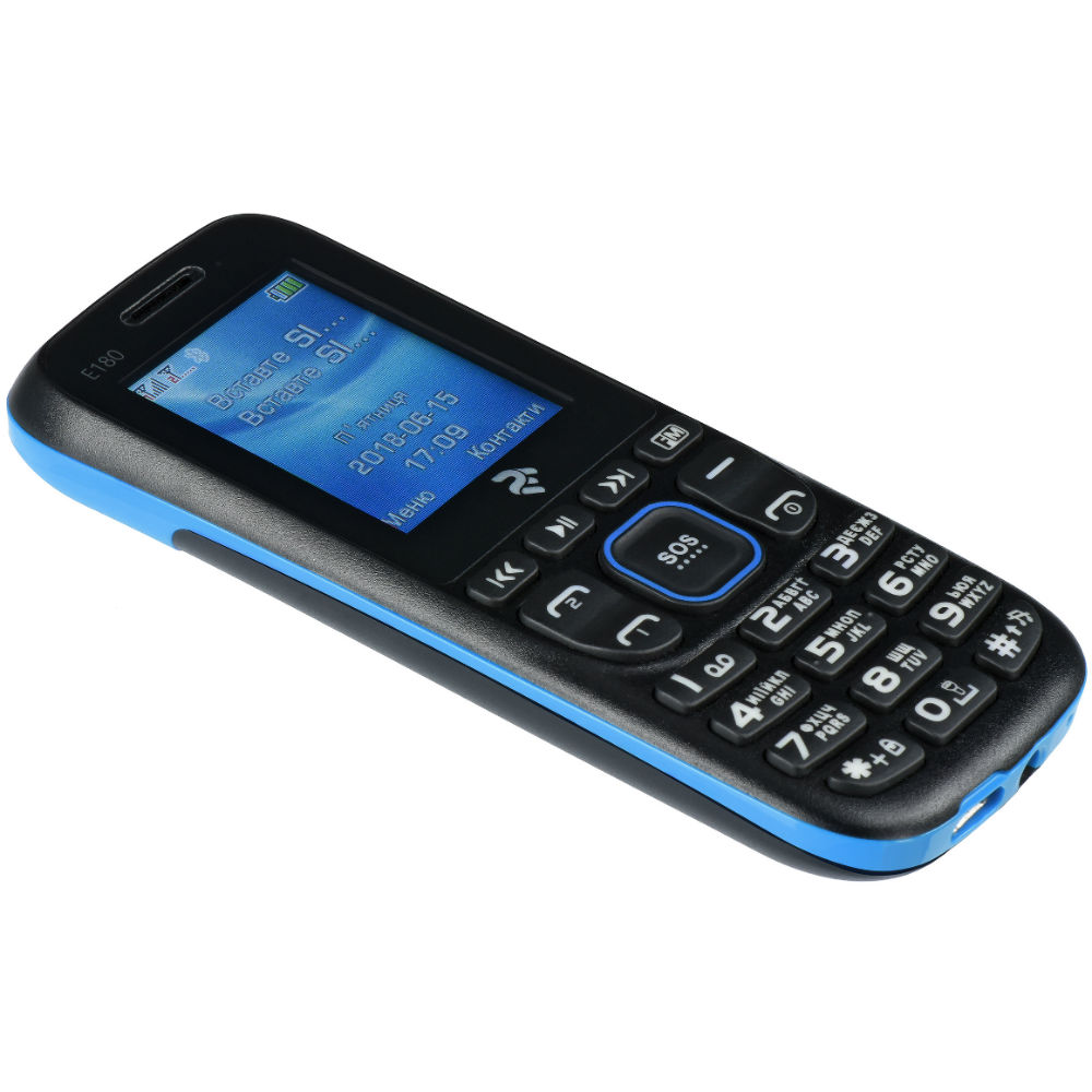 Замовити Мобільний телефон 2E E180 DualSim Black-Blue (708744071163)