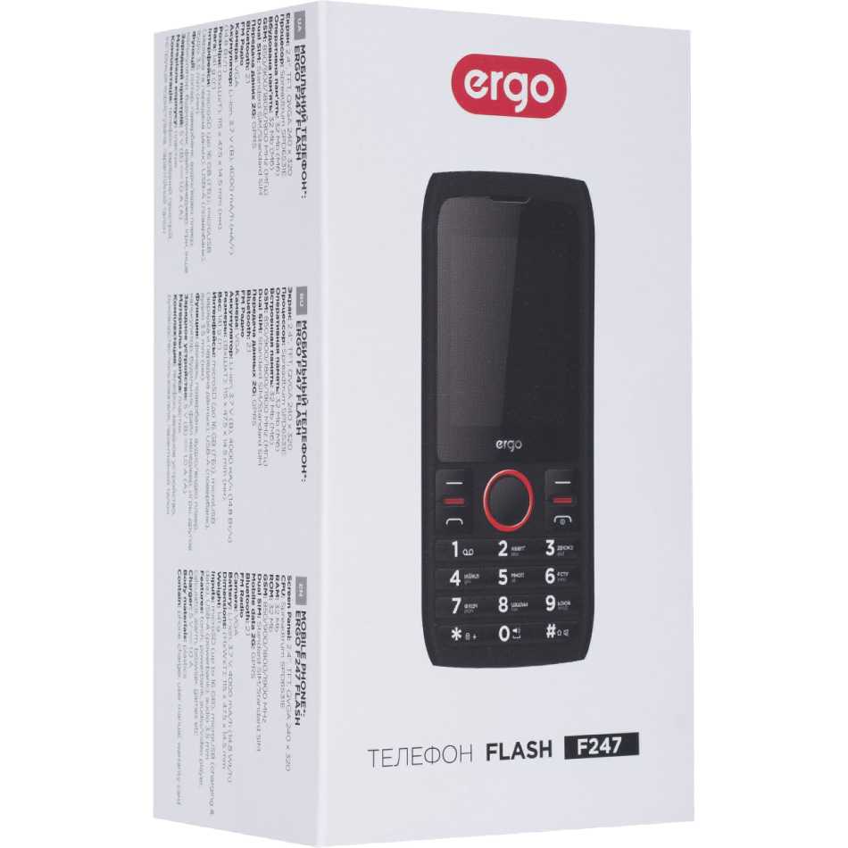 Фото Мобильный телефон ERGO F247 Flash Dual Sim Black