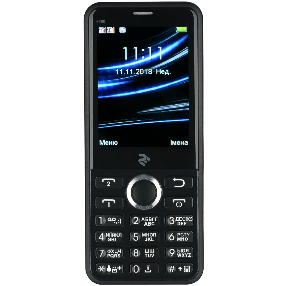 Мобильный телефон 2E E280 2018 DualSim Black (708744071170)