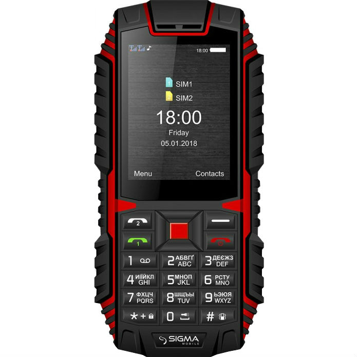 Мобильный телефон SIGMA X-treme DT68 black-red